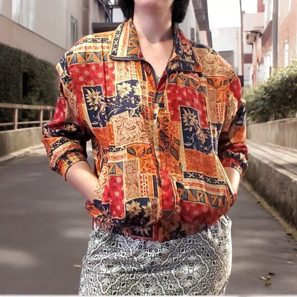 Vintage Specialty Collection 100% silk Windbreaker-Track Jacket Size S - Picture 1 of 8